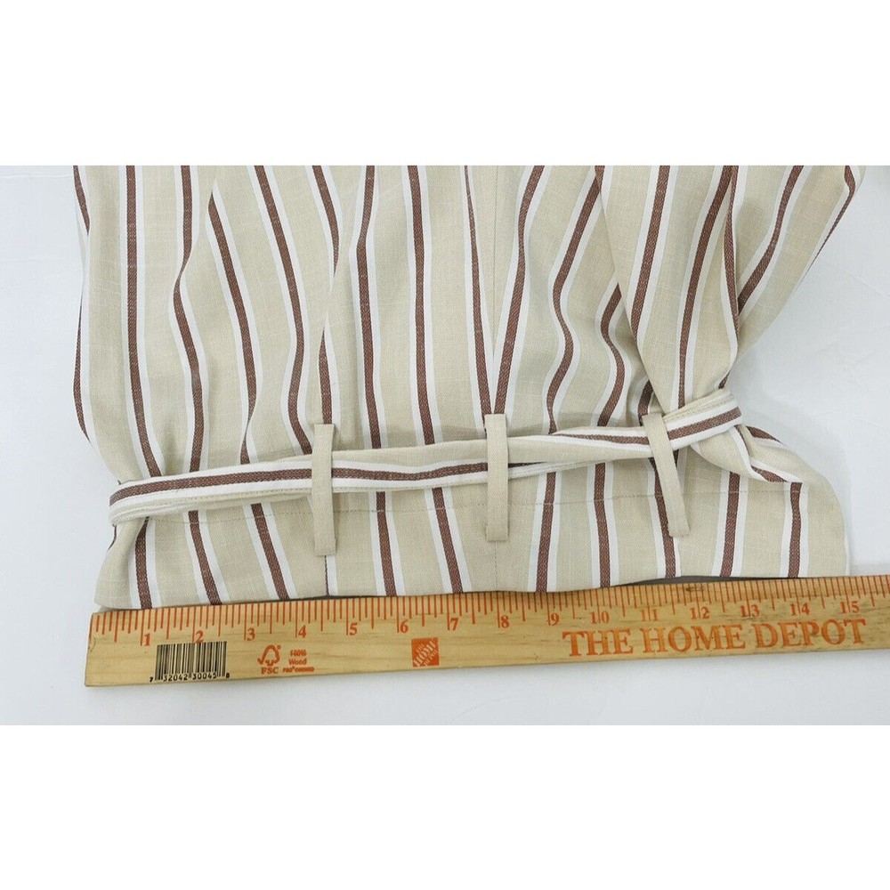 Ann Taylor Factory Womens Sz 6 Wide Leg Pants Stripes Tan Brown White Tie Waist - Picture 8 of 12